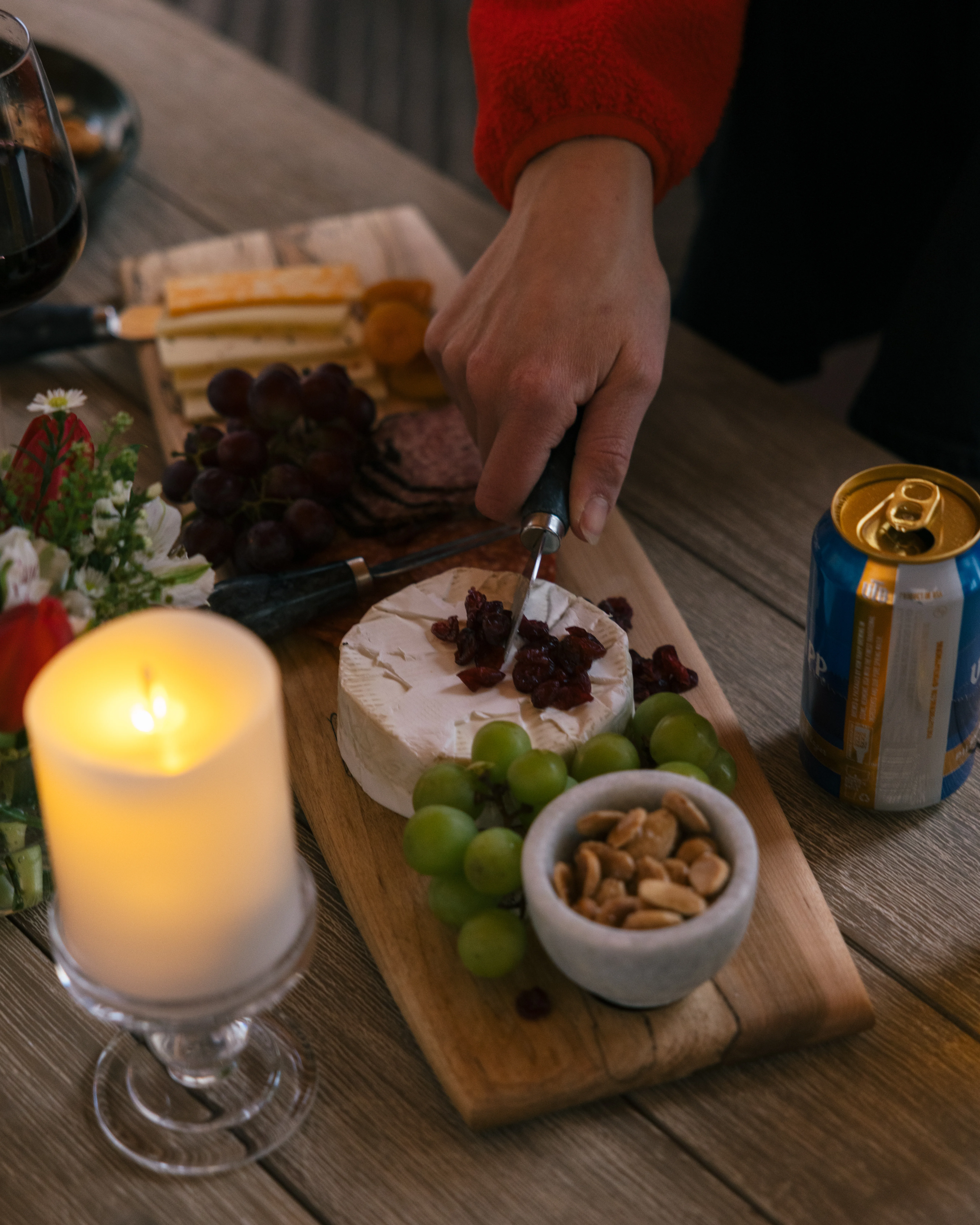 Lifestyle moment in the living area showcasing comfortable lounging and warm ambiance